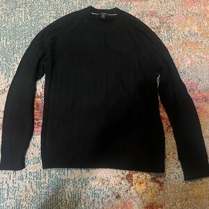 Banana Republic Black Wool Crewneck Sweater Classic Knit new w tags size Medium